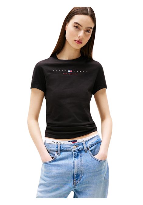 t-shirt slim linear ss Tommy Hilfiger | DW0DW21422BDS